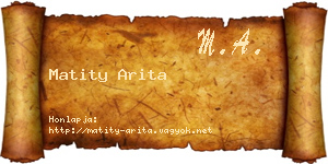 Matity Arita névjegykártya